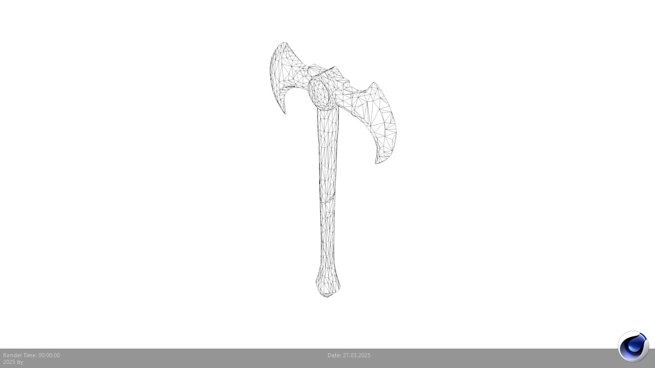 Low Poly Stylized Axe 2 AI Low-poly 3D model_6