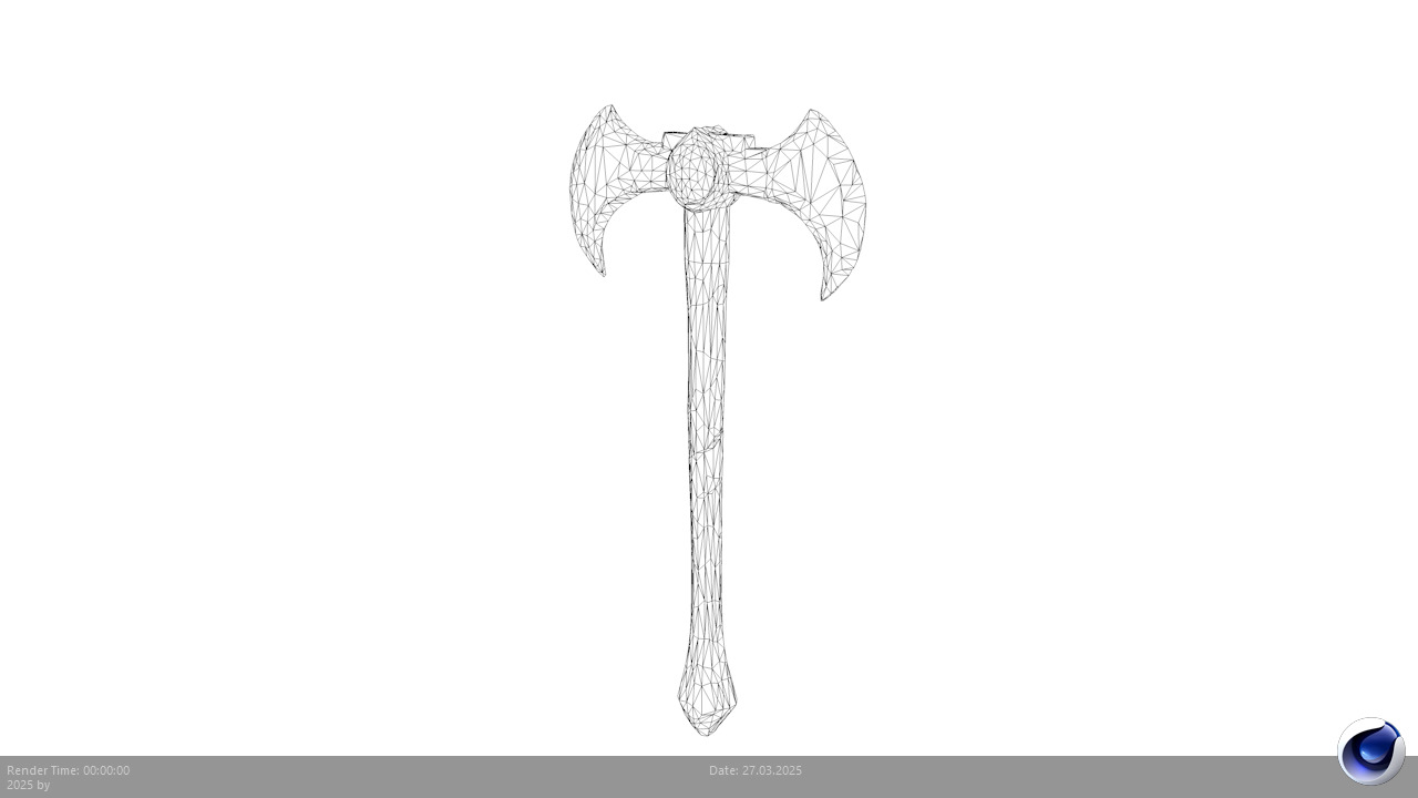 Low Poly Stylized Axe 2 AI Low-poly 3D model_3