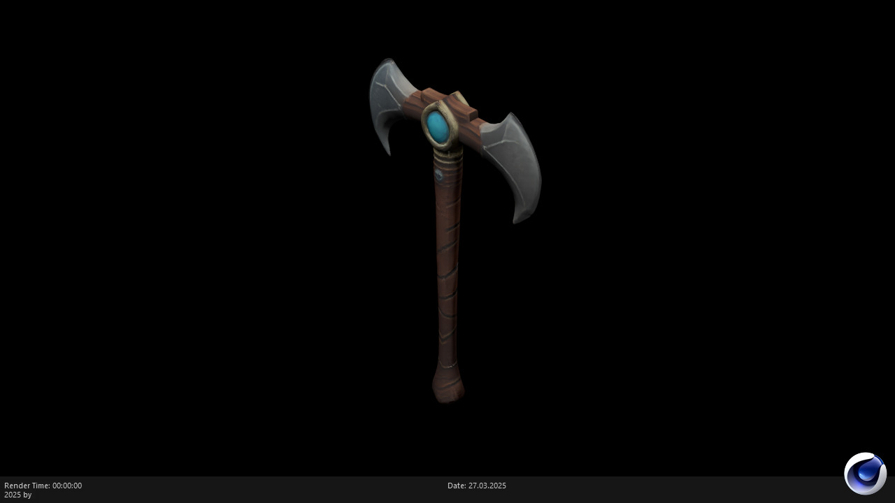 Low Poly Stylized Axe 2 AI Low-poly 3D model_4