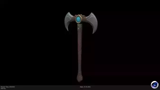 Low Poly Stylized Axe 2 AI
