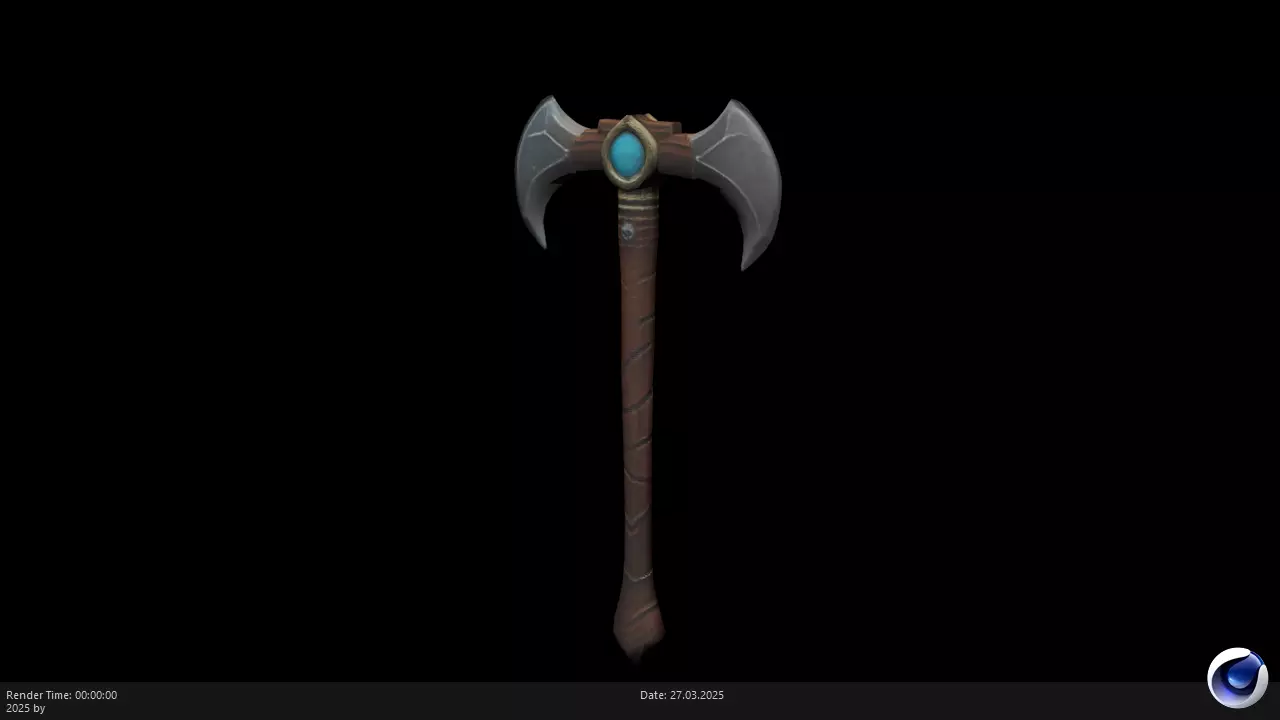 Low Poly Stylized Axe 2 AI Low-poly 3D model_0