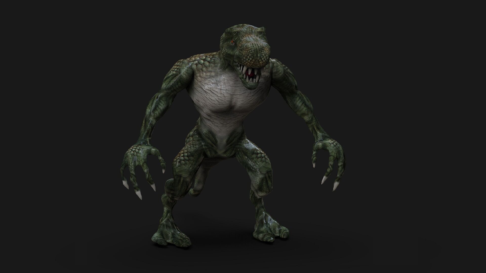 Lizardman Low-poly 3D model_2