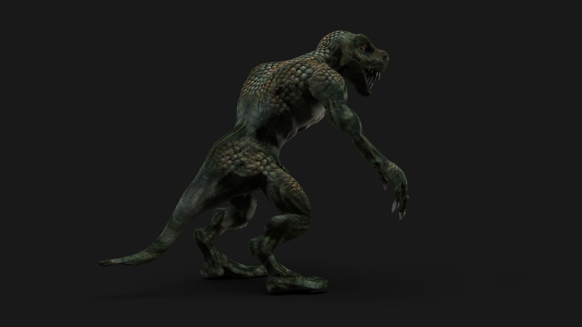 Lizardman Low-poly 3D model_5