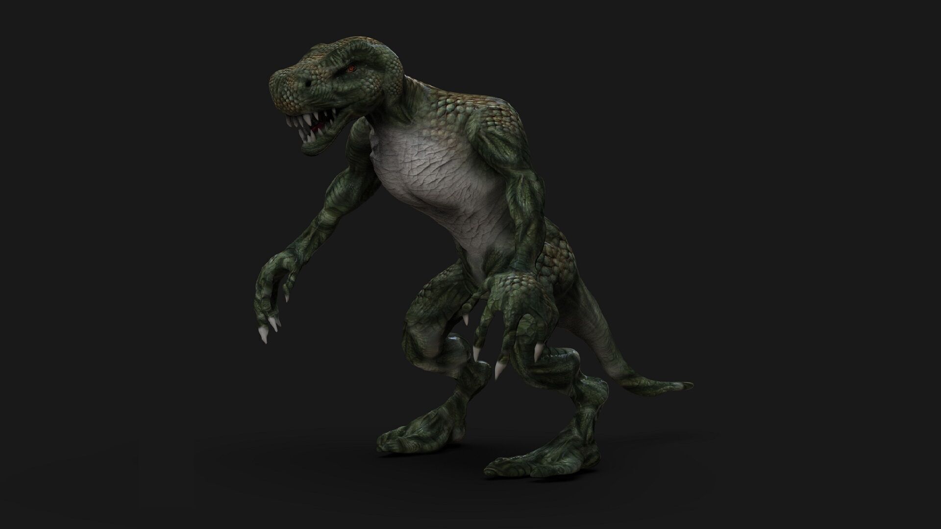 Lizardman Low-poly 3D model_3