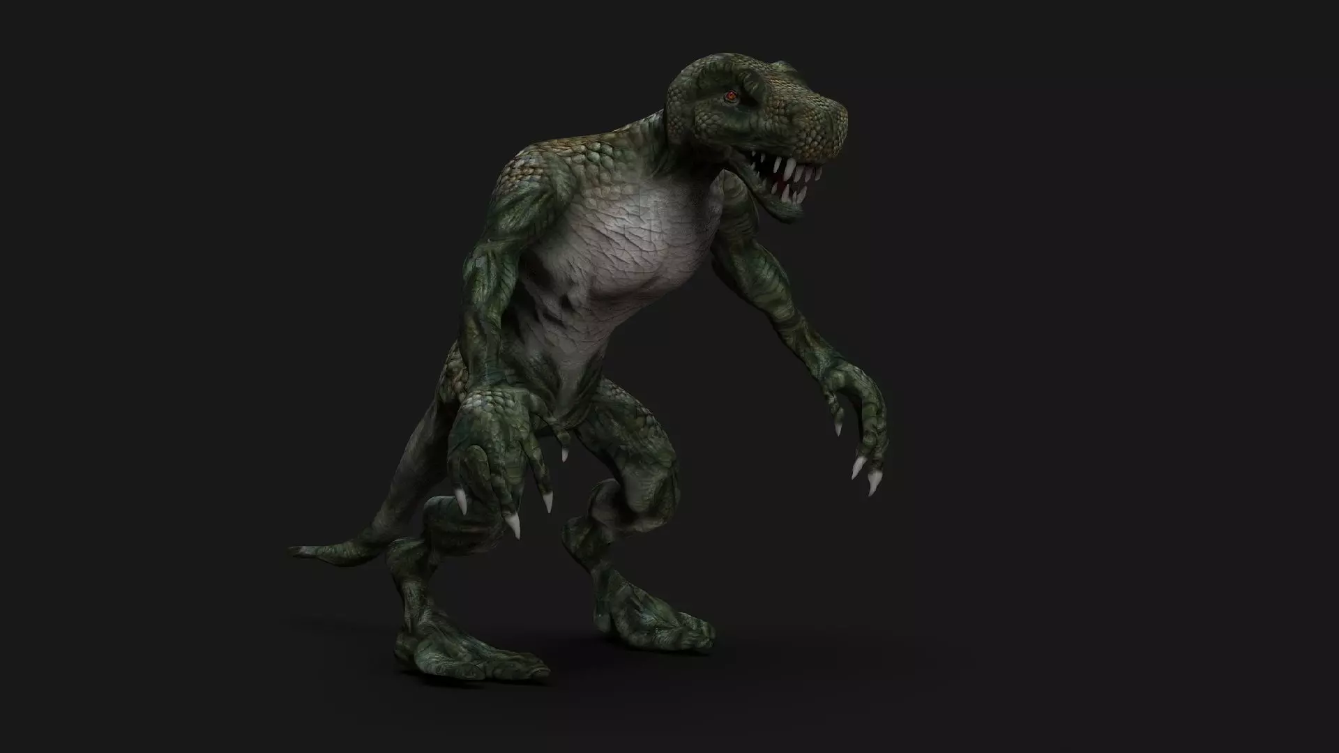 Lizardman Low-poly 3D model_0
