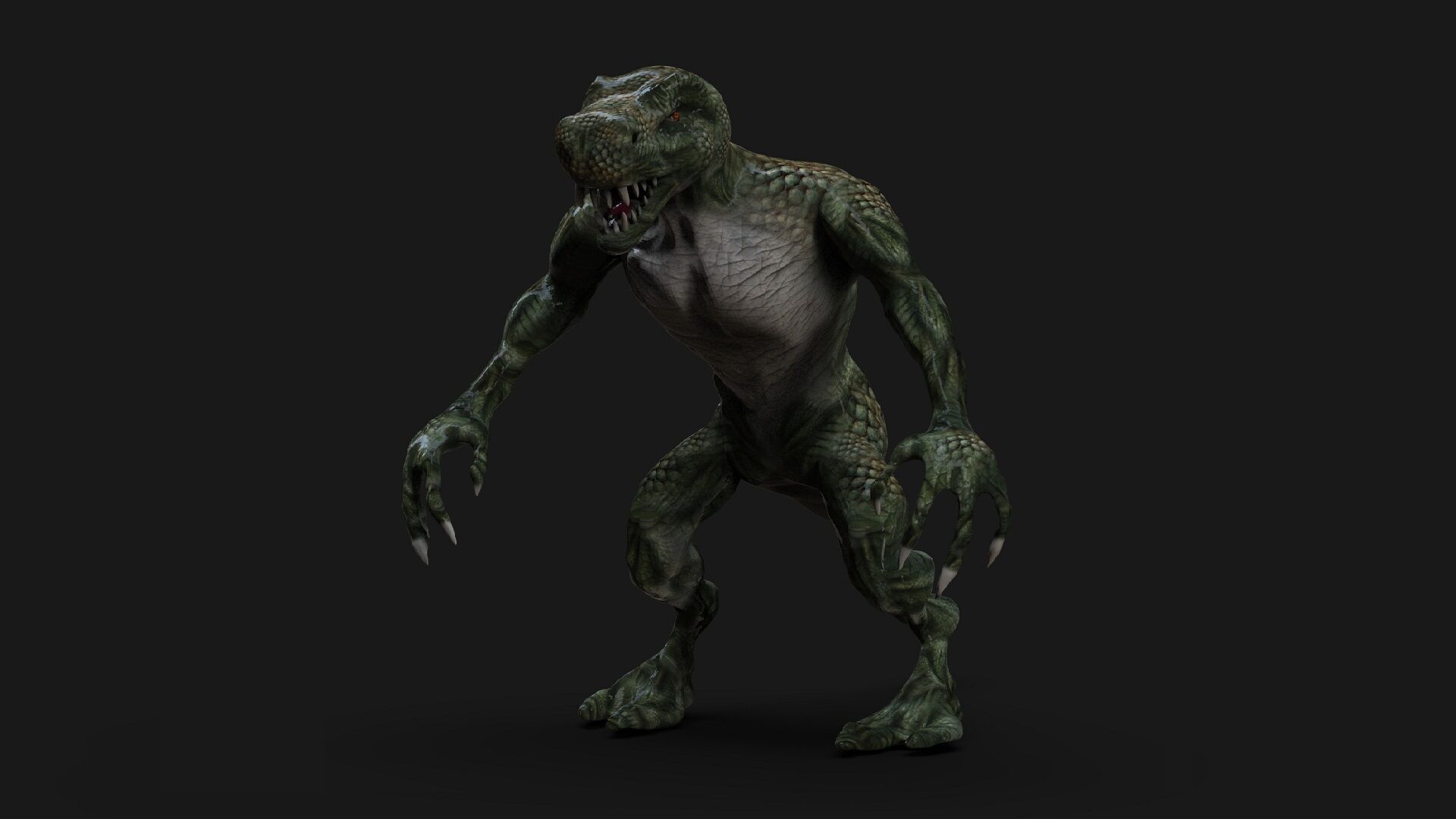 Lizardman Low-poly 3D model_1