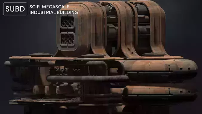 SUBD Scifi Megascale Industrial Building 03 3D model SUBD Scifi Megascale Industrial Building 03 3D model