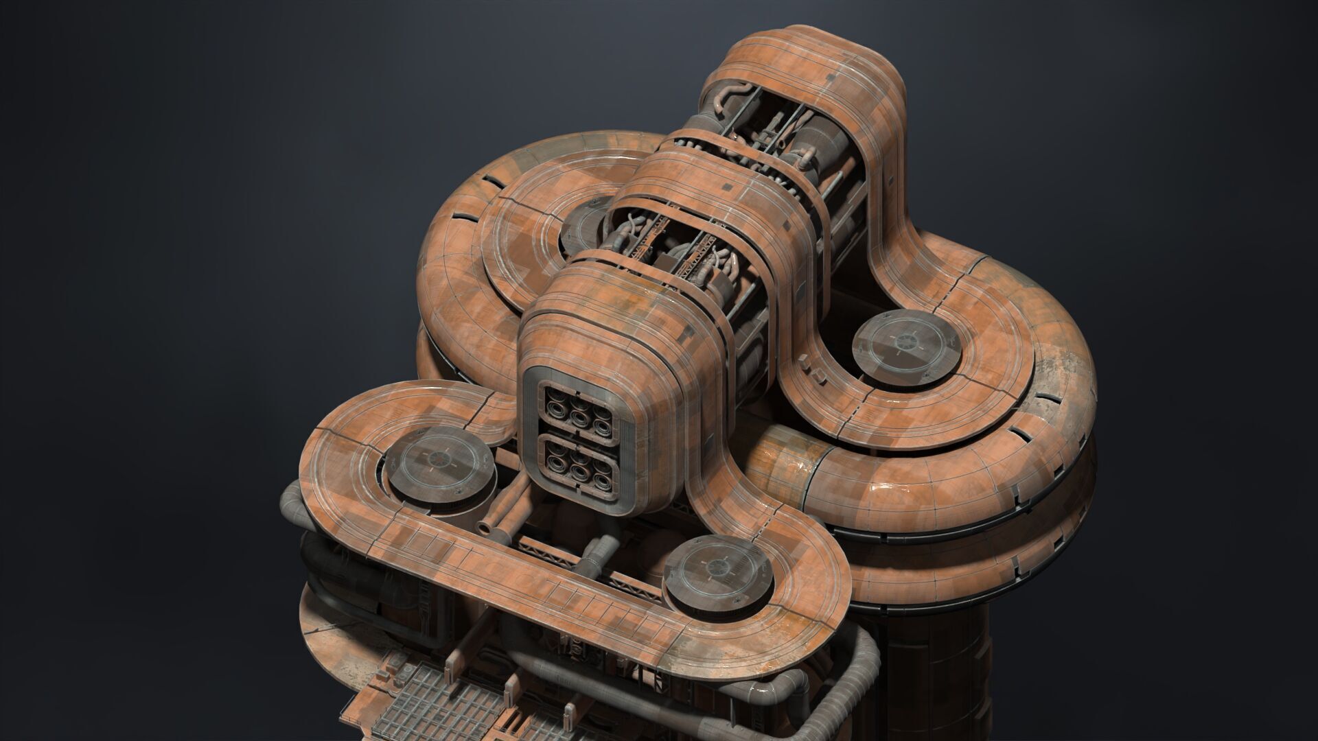 SUBD Scifi Megascale Industrial Building 03 3D model_7