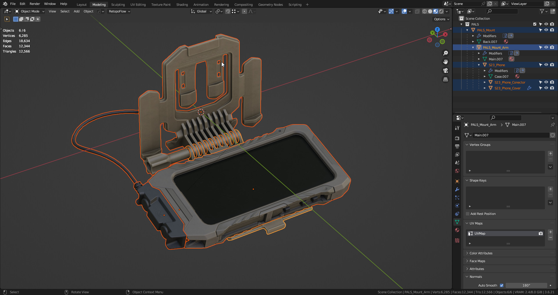 3D model JUGGERNAUT CASE PALS PHONE MOUNT VR / AR / low-poly