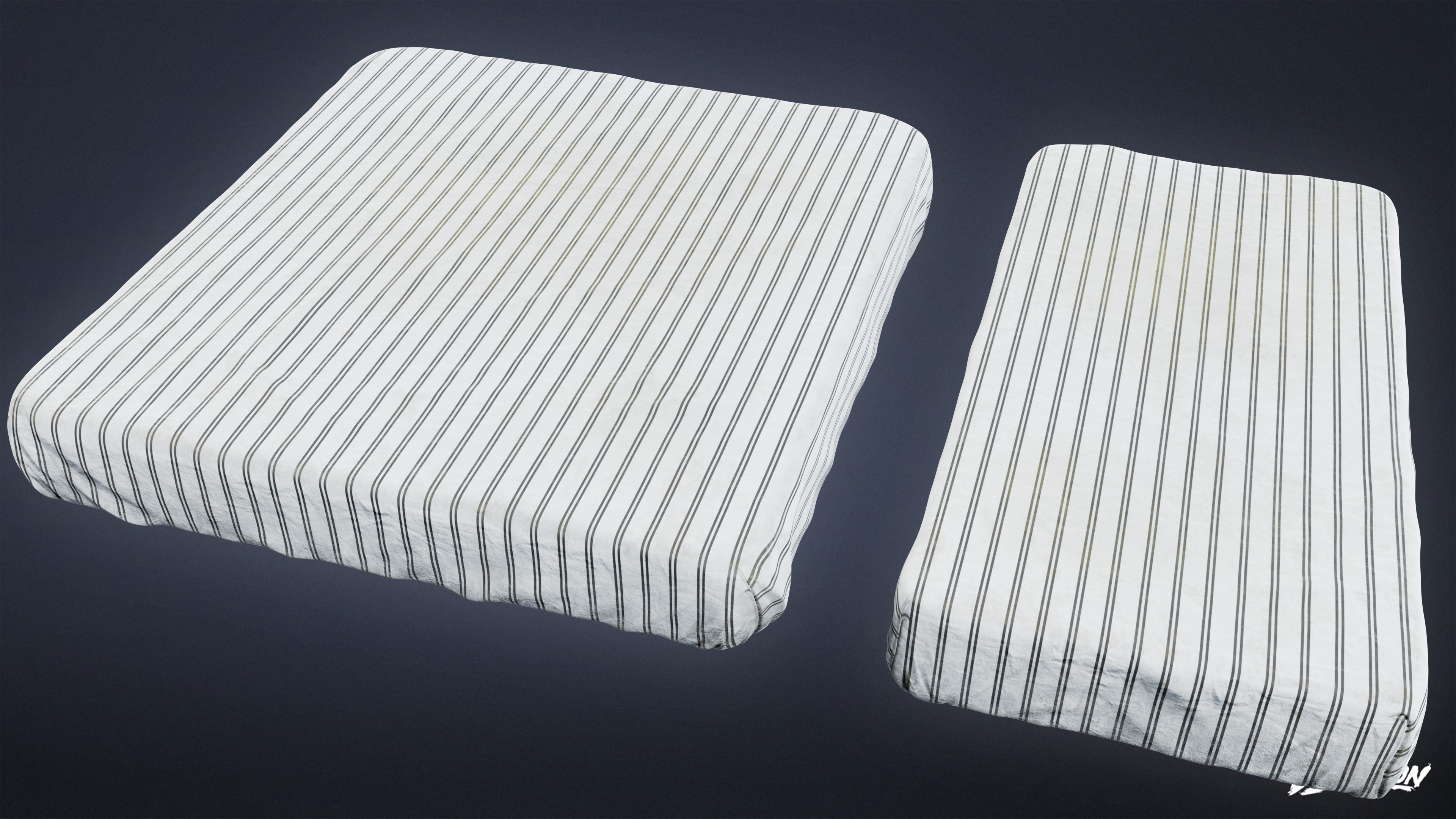 SUBURBS - Mattress Queen 01 - LOW POLY AND NANITE Low-poly 3D model_1