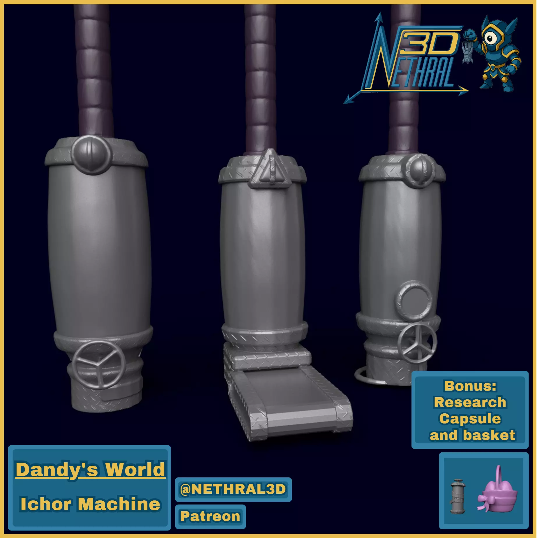 Dandy World Ichor Machine and items 3D print model