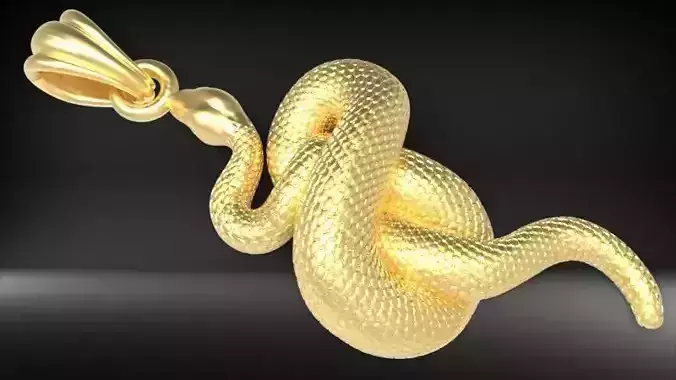 Snake Serpent Pendant 3D print model