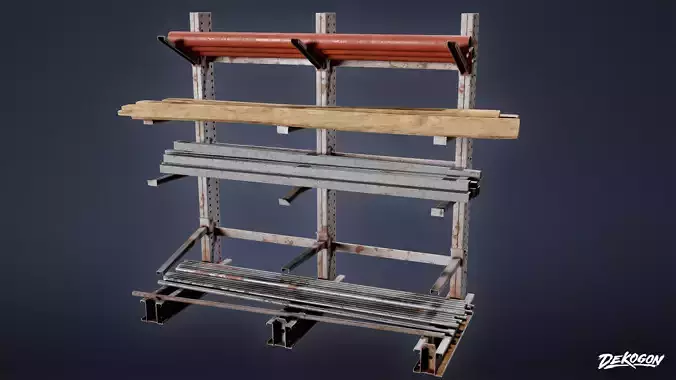 SUBURBS - Metal Holding Stand 01 - LOW POLY AND NANITE