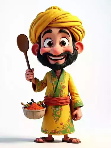 cartoon chef with turban
