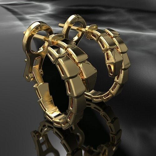 Bvlgari Serpenti Snake Earrings 3D print model