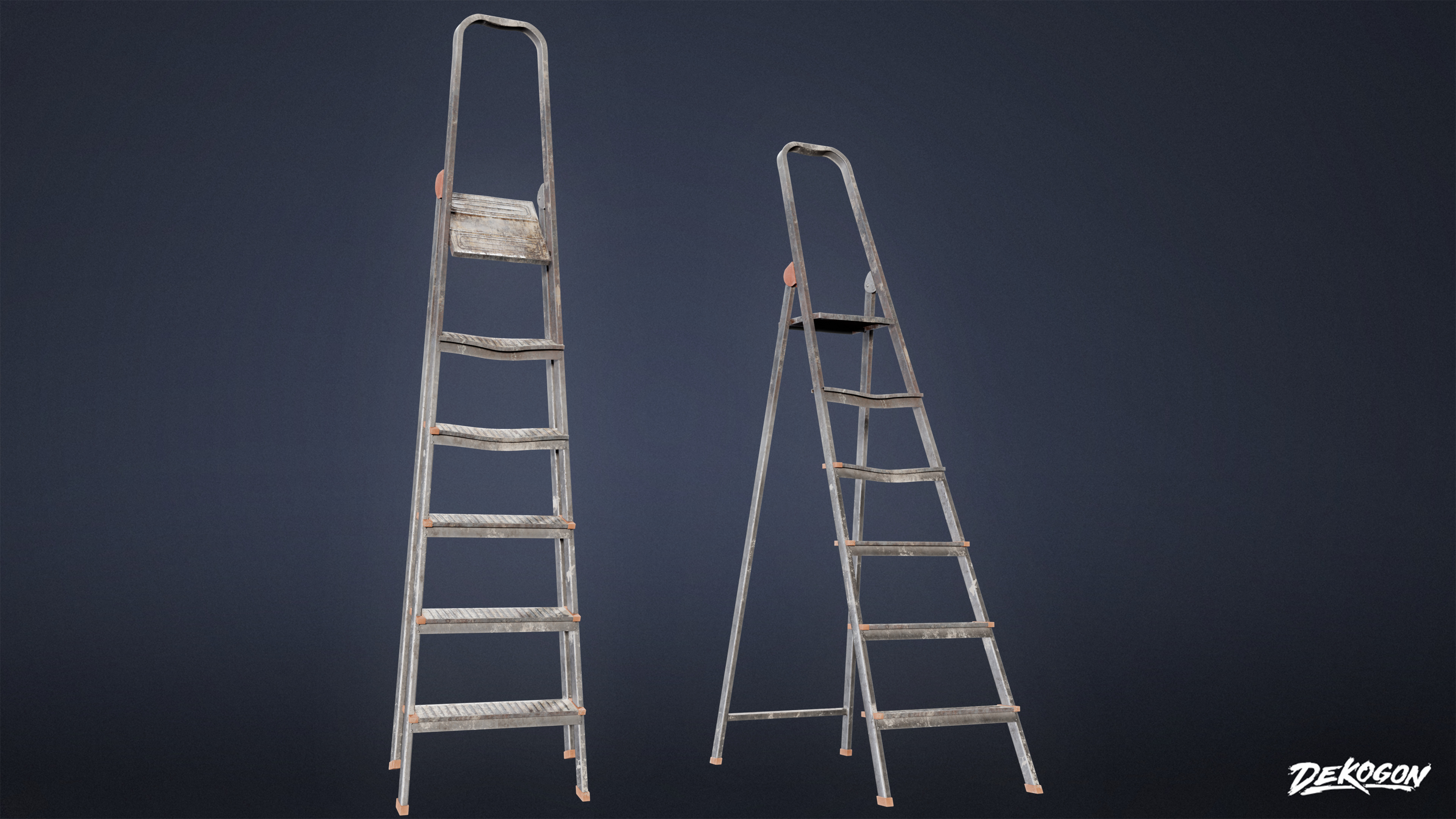 SUBURBS - Metal Ladder 01 - LOW POLY AND NANITE Low-poly 3D model_2