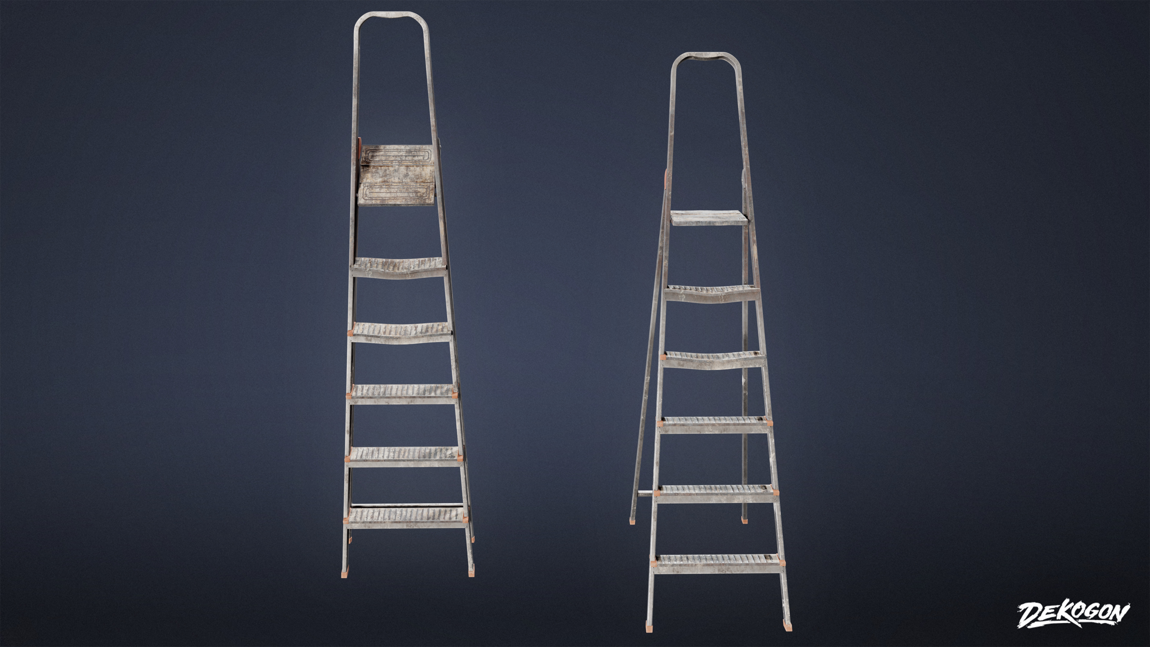 SUBURBS - Metal Ladder 01 - LOW POLY AND NANITE Low-poly 3D model_1