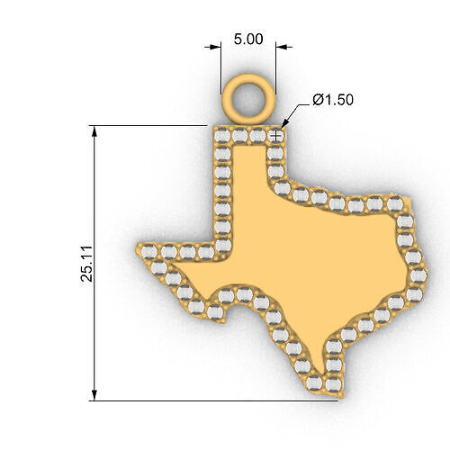 Texas pendant dije texas 3D print model