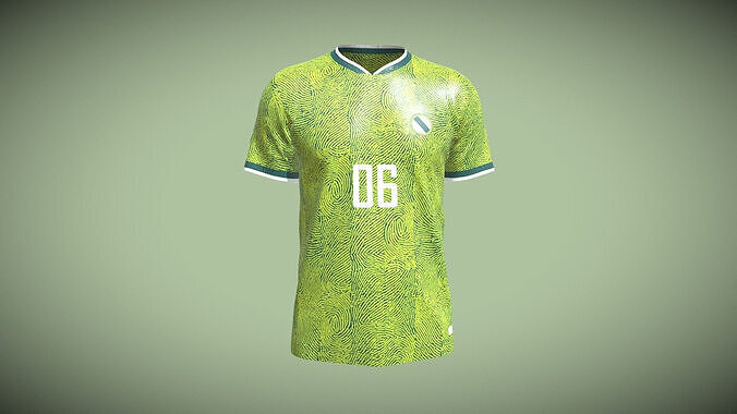 Soccer Green jersey Player-06 In Low Poly Low-poly 3D model