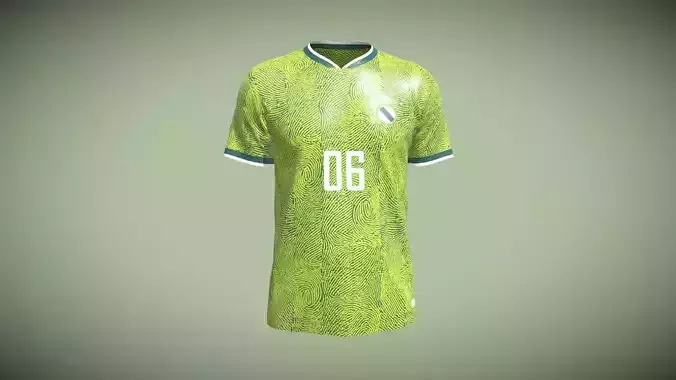 Soccer Green jersey Player-06 In Low Poly