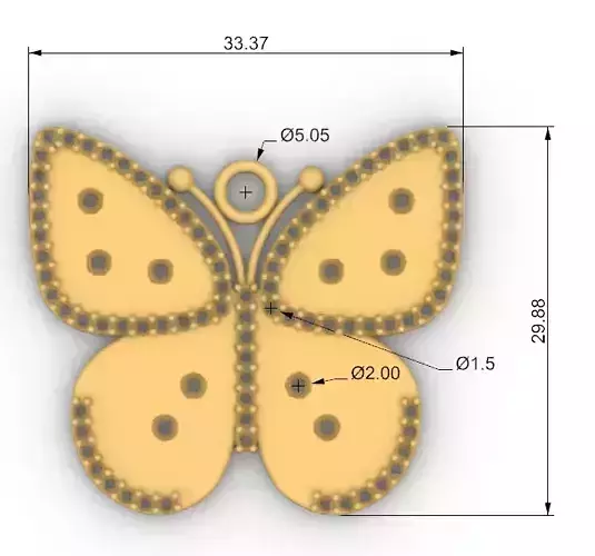 Butterfly pendant dije mariposa 3D print model