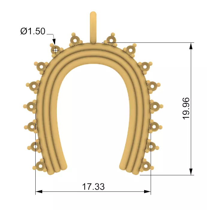horse shoe diamonds pendant dije herradura 3D print model