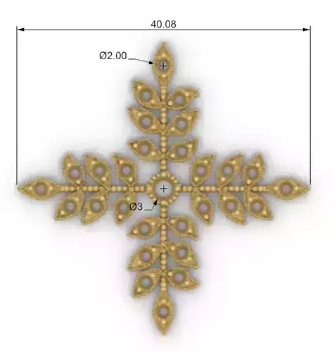 Square pendant philigran dije cruz filigrana