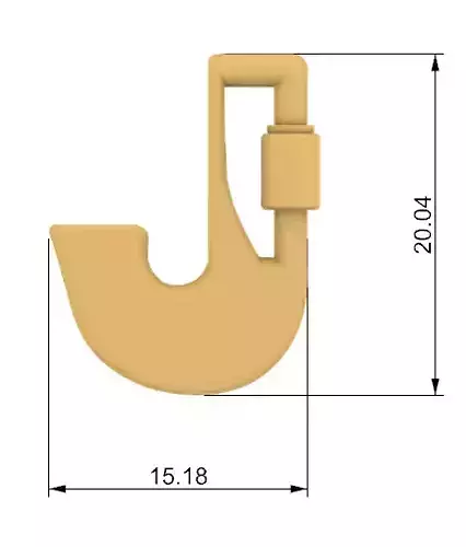 Carabinner letter J carabiner letra J 3D print model