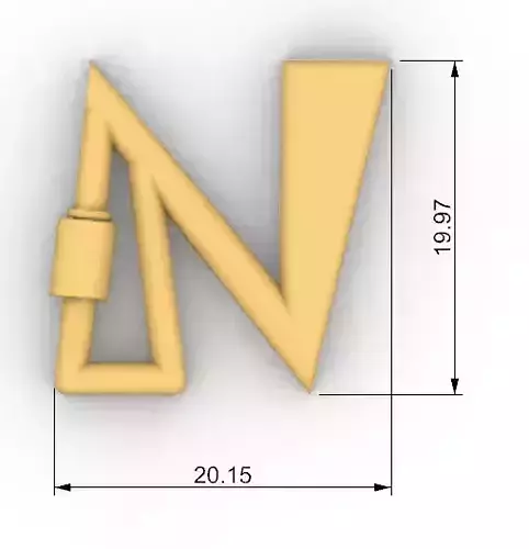 Carabinner letter N carabiner letra N 3D print model