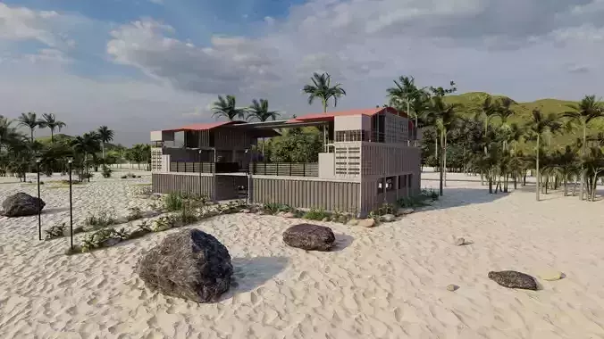 Temporary villa - villa condo - container building