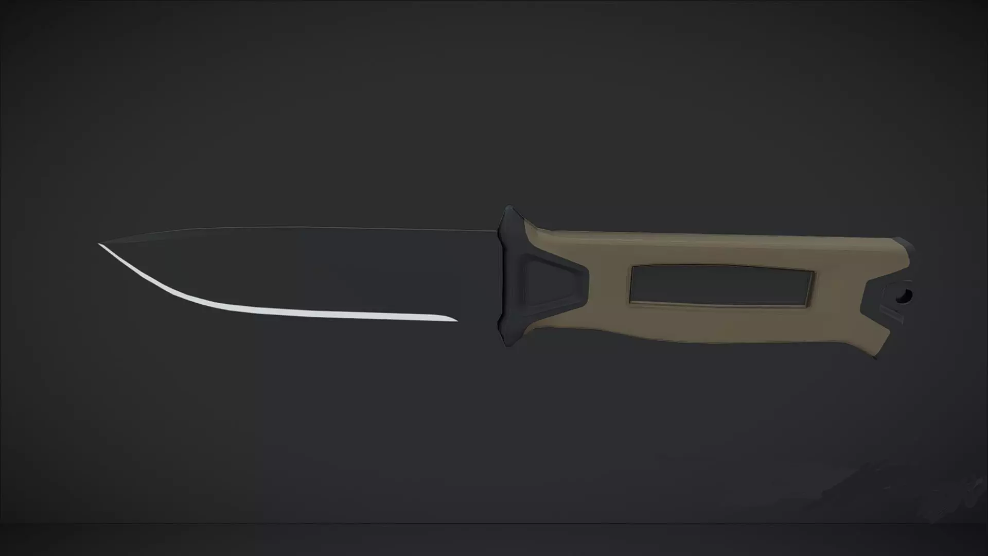 Tactical knife BER Low-poly 3D model_0