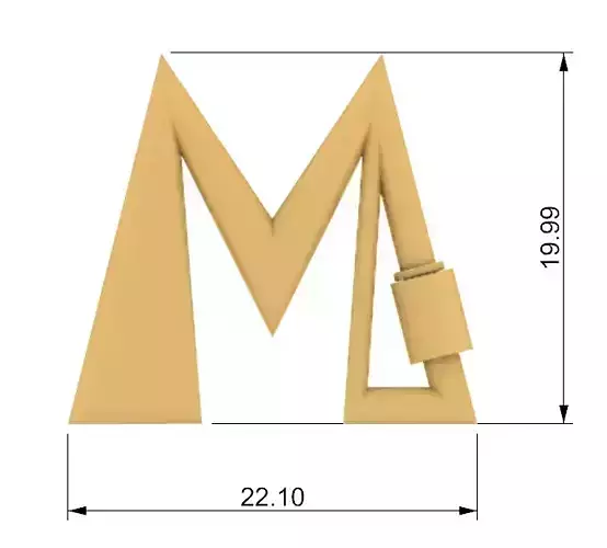 Carabinner letter M carabiner letra M 3D print model