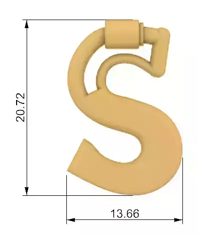 Carabinner letter S carabiner letra S 3D print model