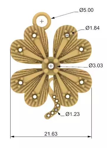 Clover pendant dije trebol 