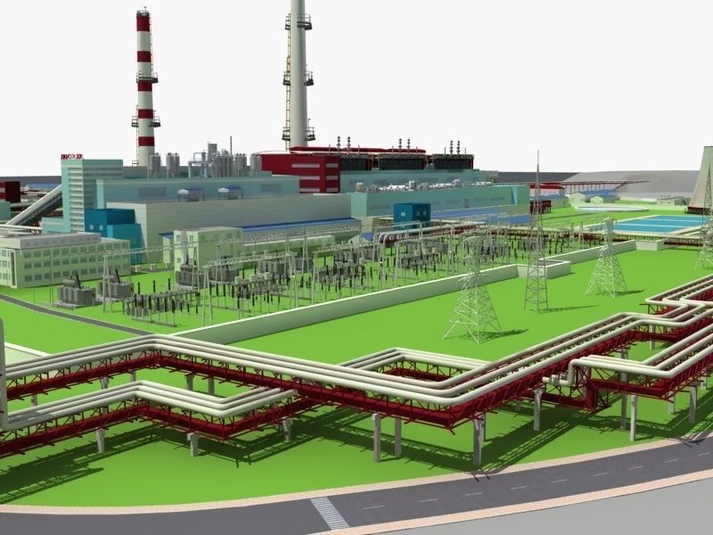 Coal Power Plant 3D model_3