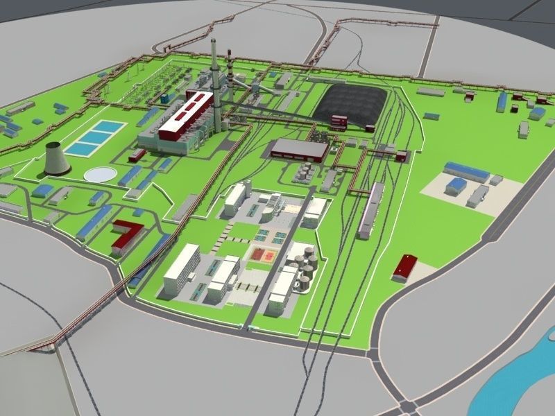 Coal Power Plant 3D model_2