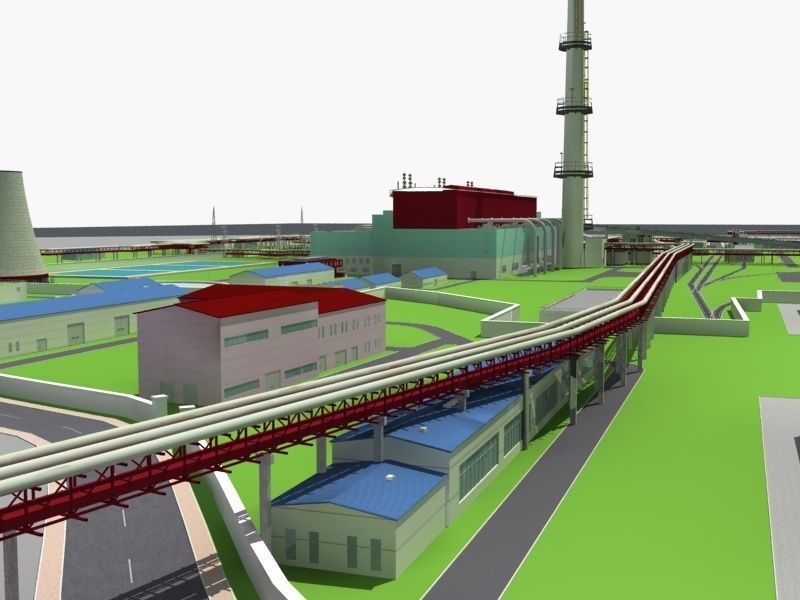 Coal Power Plant 3D model_8