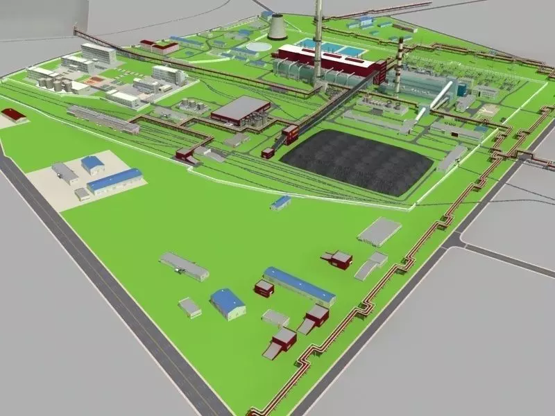 Coal Power Plant 3D model_0