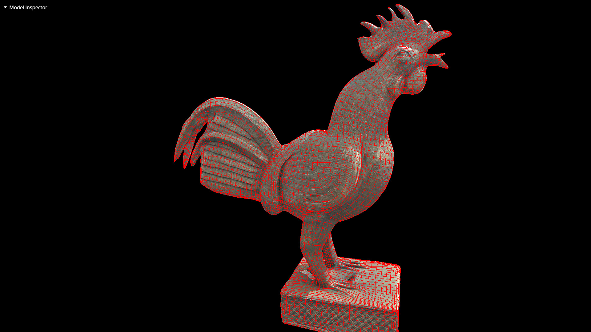 Benin Bronze Okukor Rooster Low-poly 3D model_5