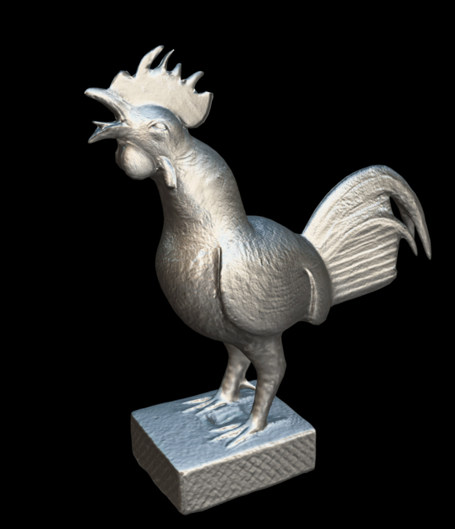Benin Bronze Okukor Rooster Low-poly 3D model_10