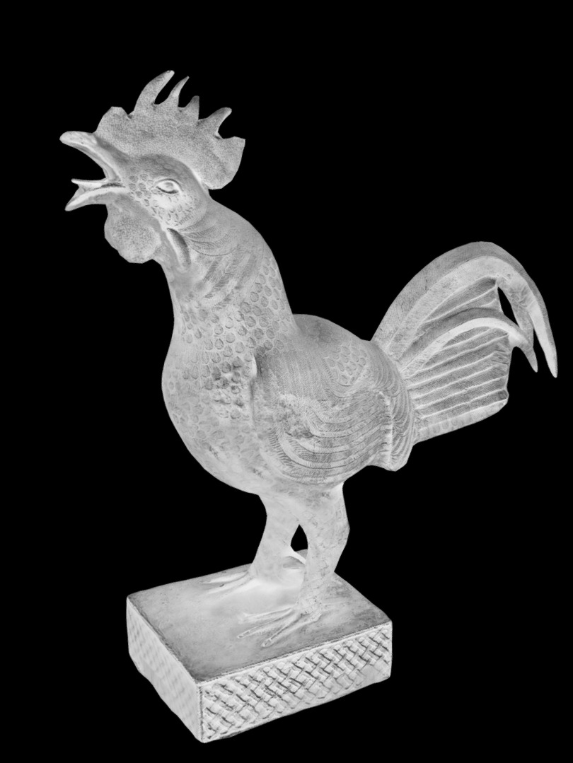 Benin Bronze Okukor Rooster Low-poly 3D model_7
