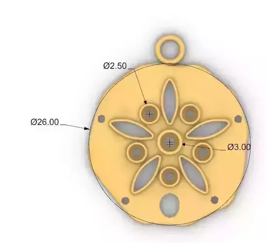 Sand dollar pendant dolar de arena dije