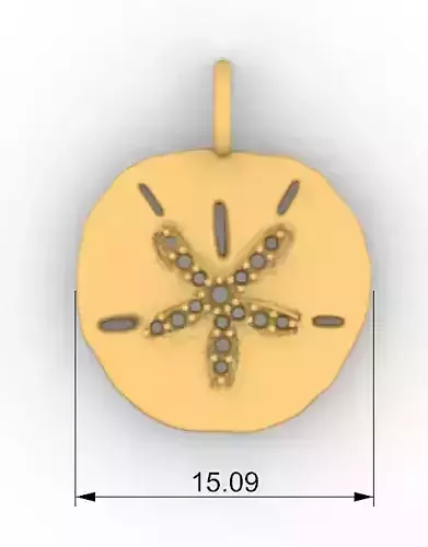 Sand dollar pendant dolar de arena charm 3D print model