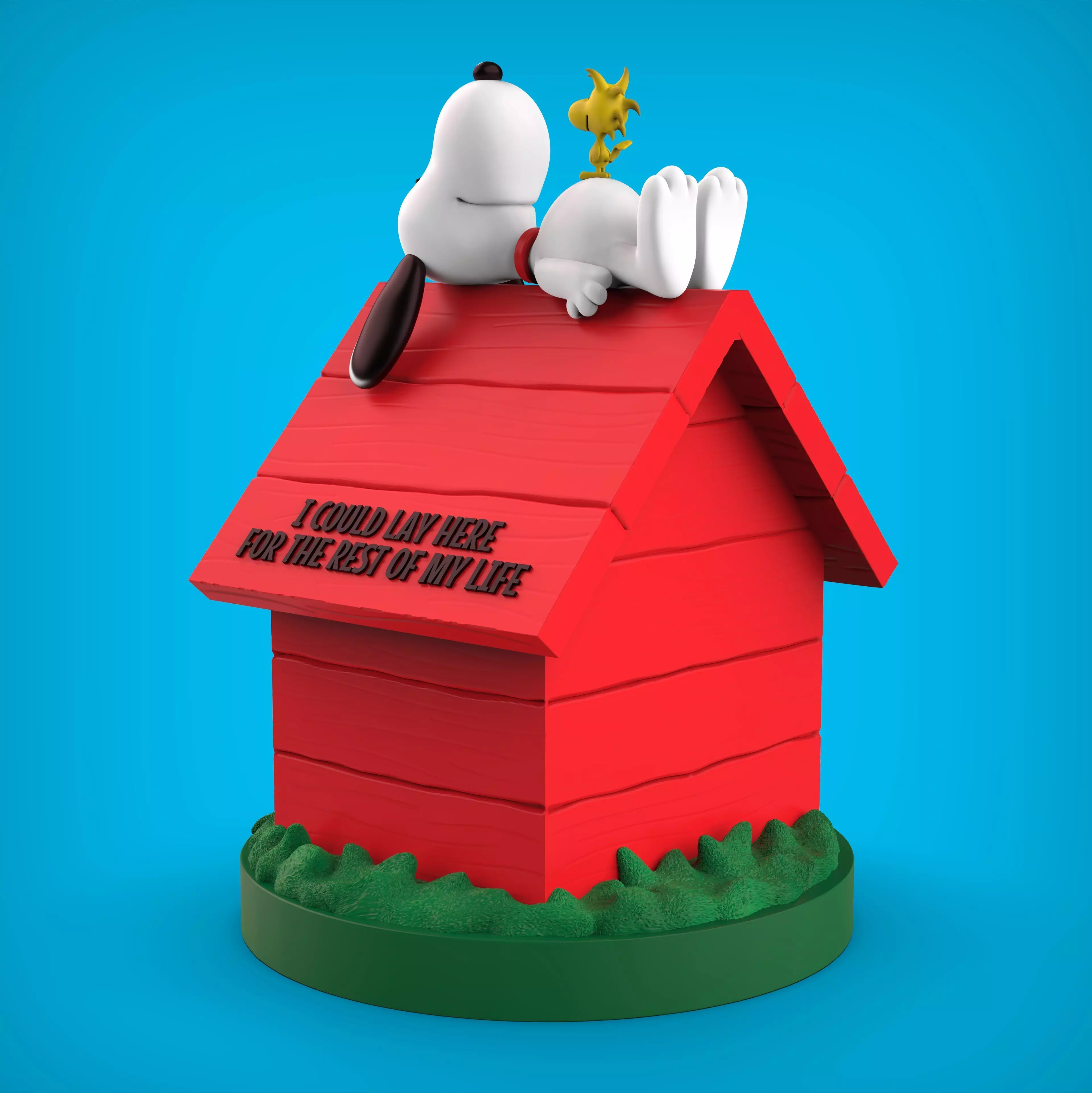 SNOOPY IN HIS LITTLE HOUSE 3D print model_2