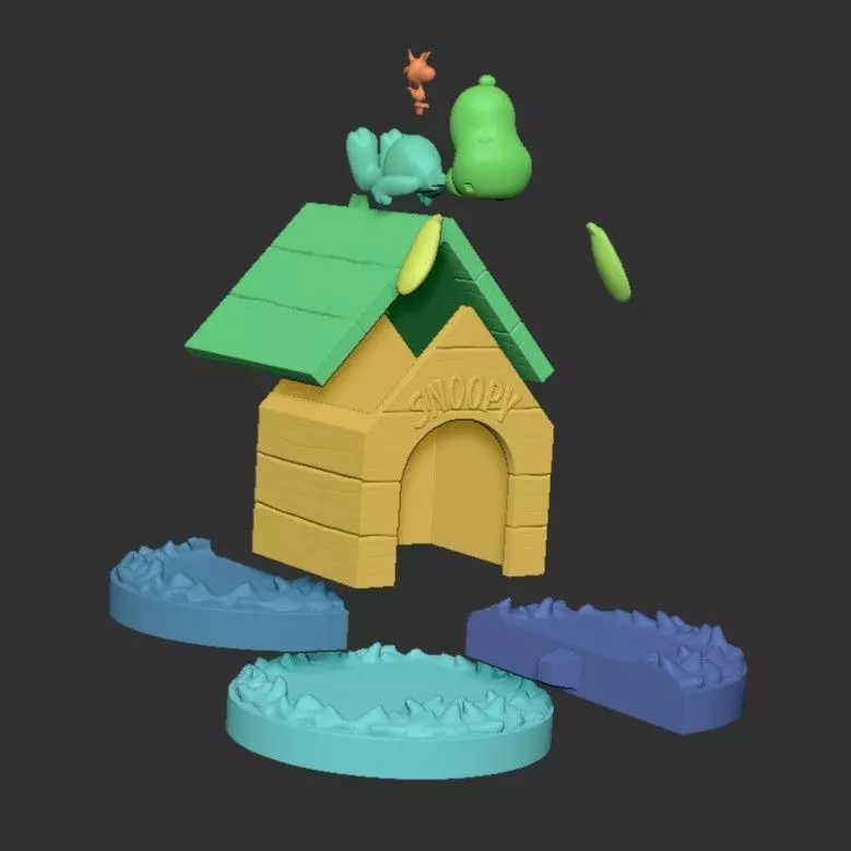 SNOOPY IN HIS LITTLE HOUSE 3D print model_8