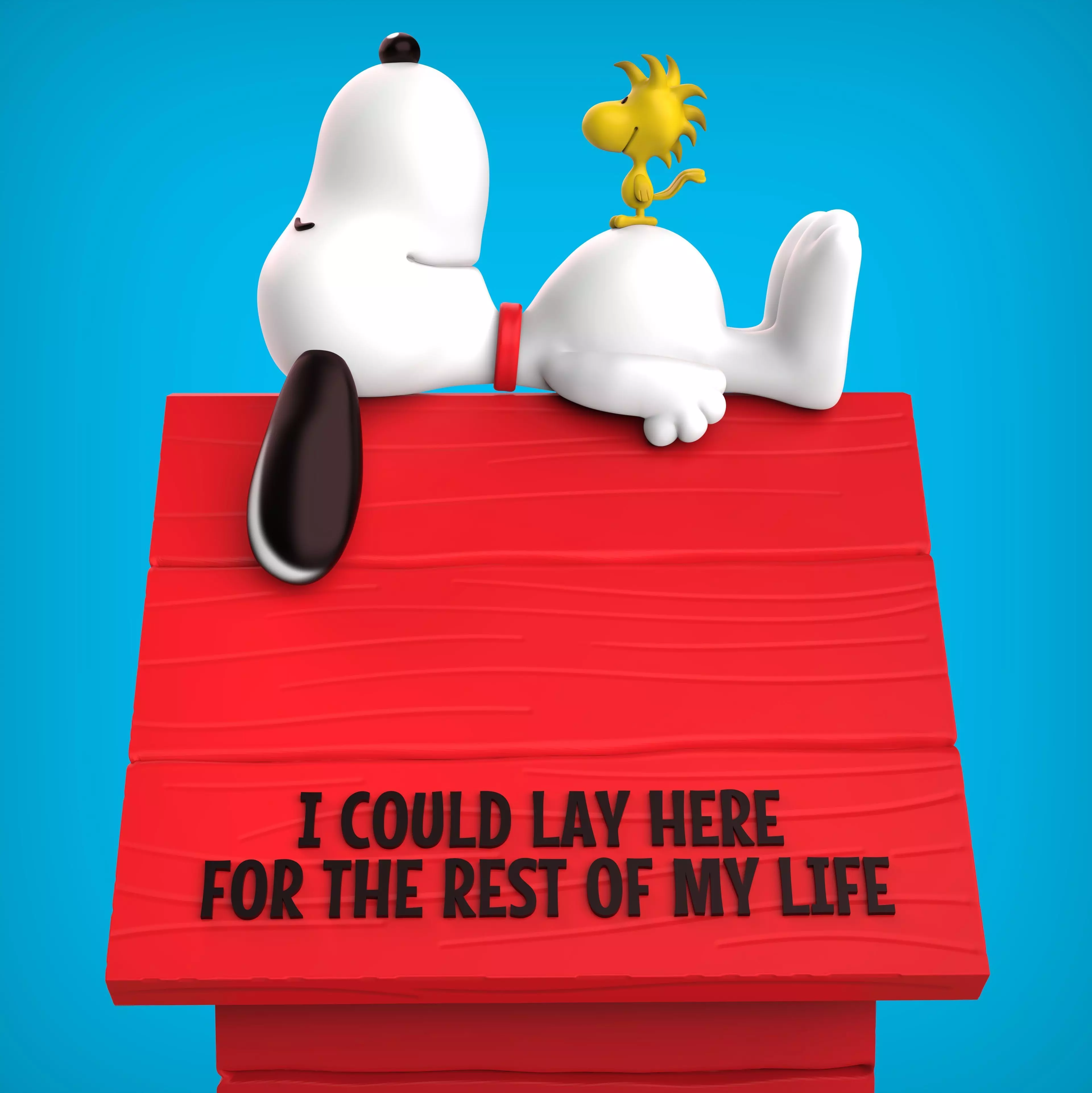 SNOOPY IN HIS LITTLE HOUSE 3D print model_1