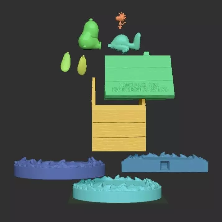 SNOOPY IN HIS LITTLE HOUSE 3D print model_9