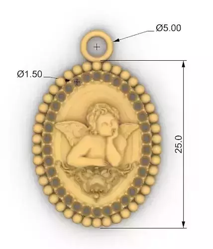 Chrerub pendant dije querubin angel angelito