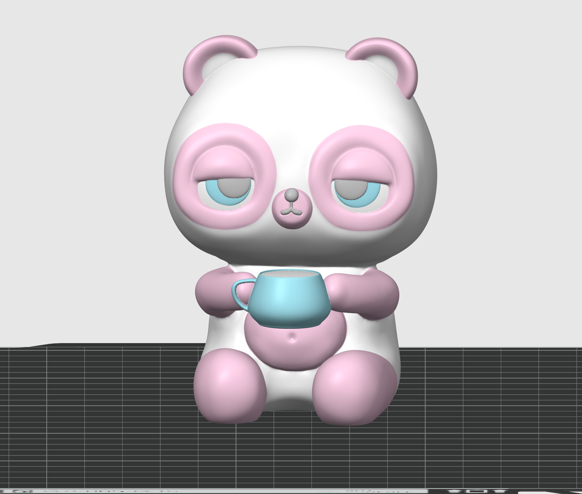 Mug Panda commercial use 3D print model_1