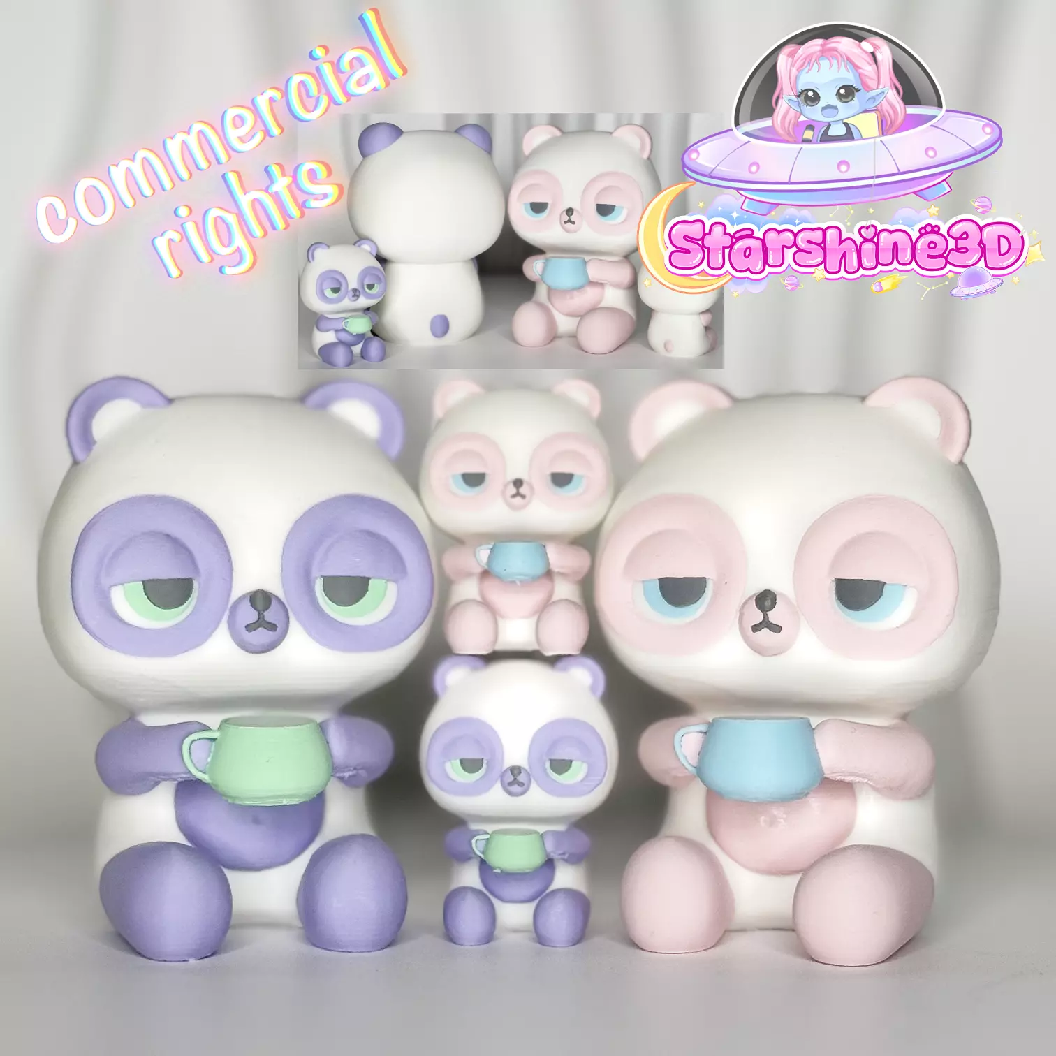 Mug Panda commercial use 3D print model_0